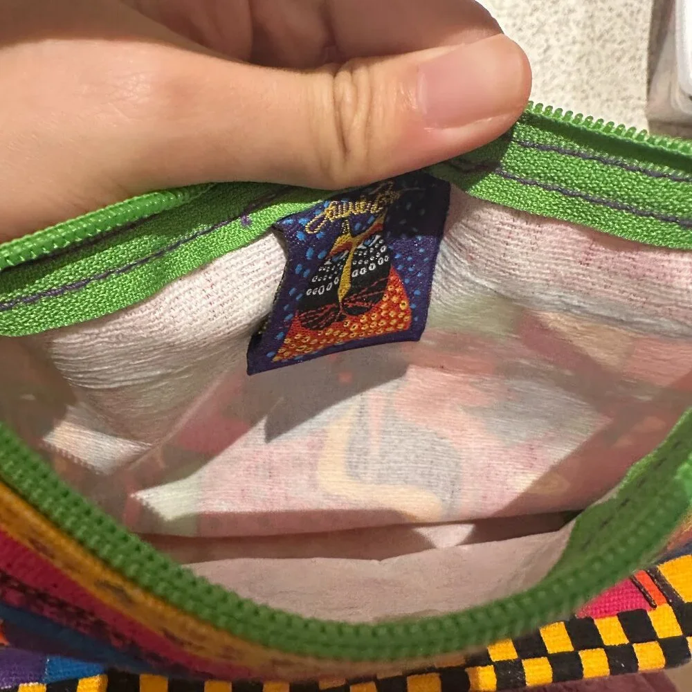 [SOLD] Vintage Laurel Burch Abstract Faces Purse - Picture 6 of 6